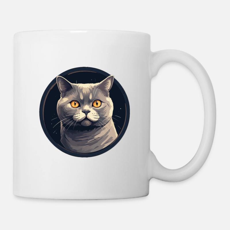 Britisch Kurzhaar Katze - Tasse - Weiß