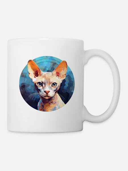 Devon Rex Cat - Mug - white