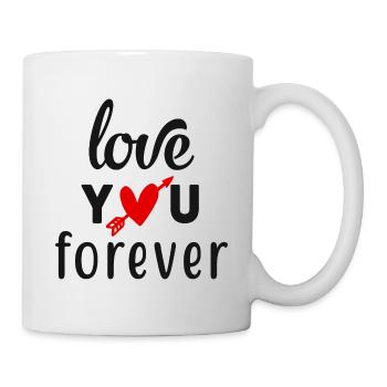 Je t’aime pour toujours avec flèche et cœur rouge - Mug blanc - blanc - Droite