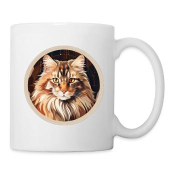 Norwegische Waldkatze - Tasse - Weiß - Rechts