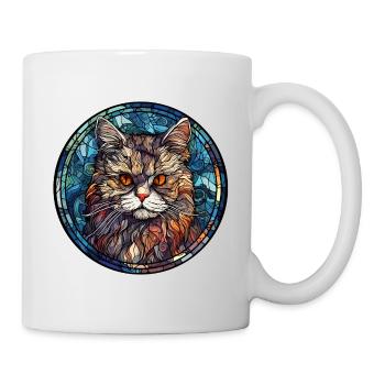 Selkirk Rex Katzenrasse Aquarellglas - Tasse - Weiß - Rechts