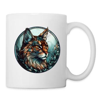 Sokoke Katzenrasse Aquarell Glasmalerei - Tasse - Weiß - Rechts