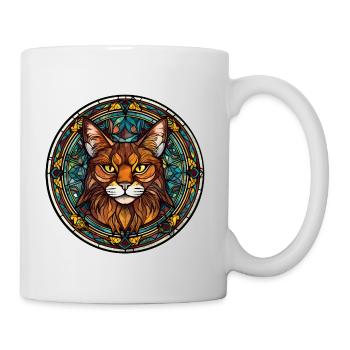 Race de chat somalien Aquarelle Peinture sur verre - Mug blanc - blanc - Droite