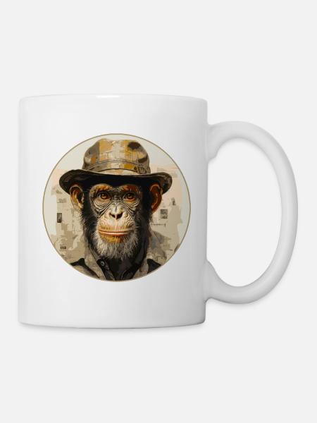 Singe sérieux #3 - Mug blanc - blanc