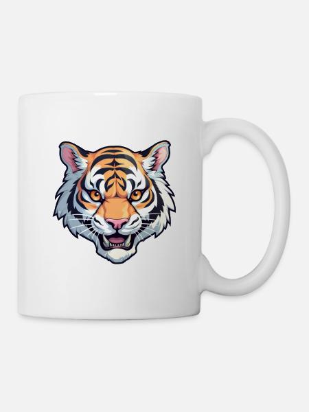 Tigre, Tête De Tigre - Mug blanc - blanc