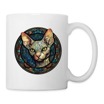 Sphynx Cat Breed Watercolor Glass Painting - Mug - white - Right