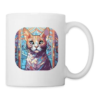 Colorful Egyptian Mau Cat Breed Watercolor Paint - Mug - white - Right