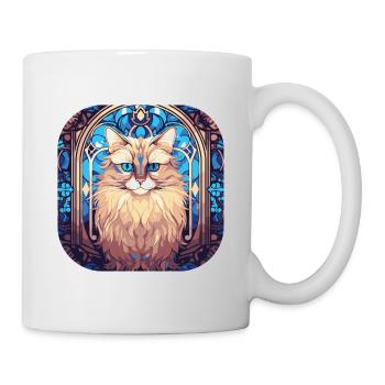 Bunte Birmakatzenrasse Aquarellmalerei - Tasse - Weiß - Rechts
