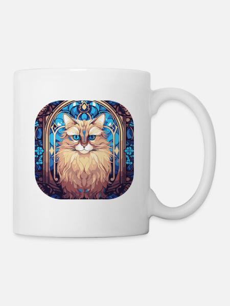 Bunte Birmakatzenrasse Aquarellmalerei - Tasse - Weiß