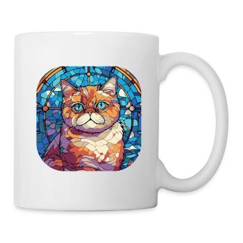 Coloré exotique Shorthair Cat Race Aquarelle - Mug blanc - blanc - Droite