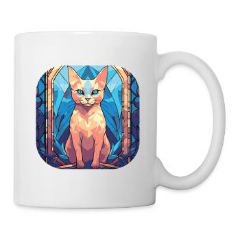 Peinture à l’aquarelle colorée de race de chat Burmilla - Mug blanc - blanc - Droite