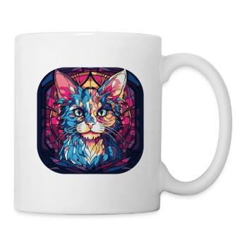 Peinture à l’aquarelle colorée de race de chat LaPerm - Mug blanc - blanc - Droite