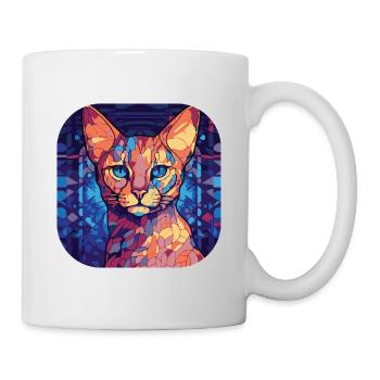 Ocicat coloré Race de chat Aquarelle Peinture - Mug blanc - blanc - Droite