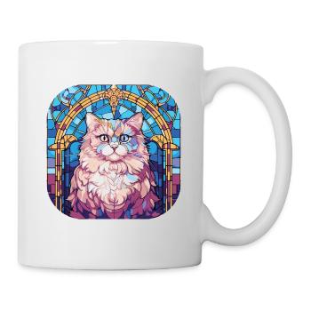 Bunte persische Katzenrasse Aquarellmalerei - Tasse - Weiß - Rechts