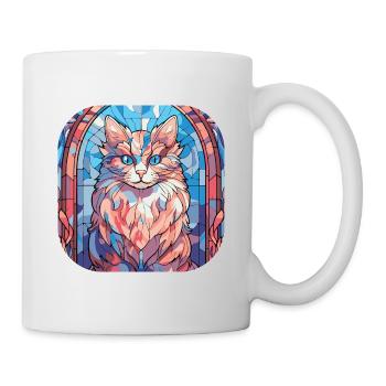 Bunte sibirische Katzenrasse Aquarellmalerei - Tasse - Weiß - Rechts