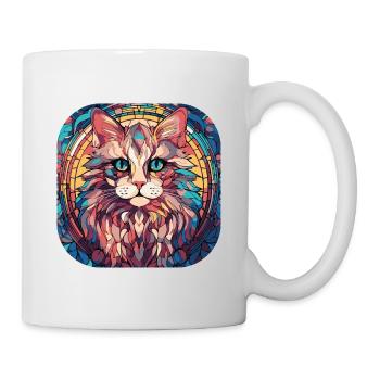 Bunte RagaMuffin Katzenrasse Aquarellmalerei - Tasse - Weiß - Rechts