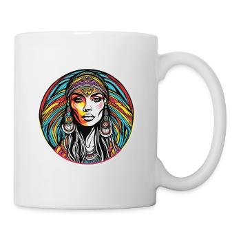 Femme tribale psychédélique - Mug blanc - blanc - Droite