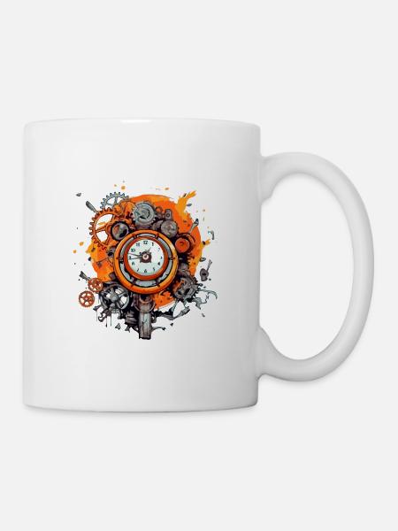Antike Uhr Nr. 3 - Tasse - Weiß