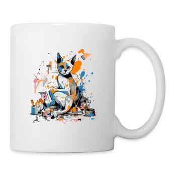 Miko le chat peintre - Mug blanc - blanc - Droite