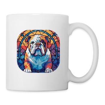 Colorful English Bulldog Dog Breed Watercolor Glas - Mug - white - Right