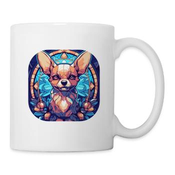 Colorful Chihuahua Dog Breed Watercolor Glass Pain - Mug - white - Right