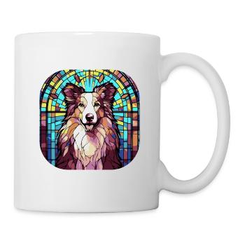 Coloré Collie Dog Breed Aquarelle Glass Paintin - Mug blanc - blanc - Droite