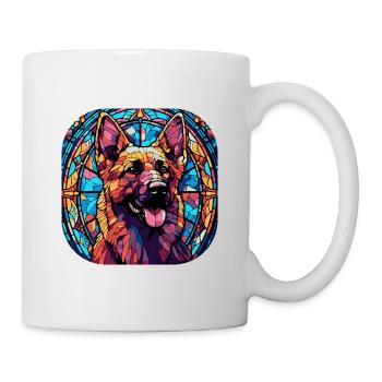 Colorful German Shepherd Dog Breed Watercolor Glas - Mug - white - Right