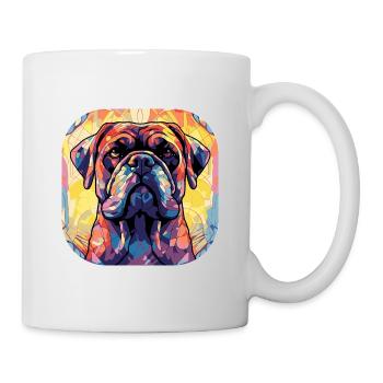 Colorful Bull Mastiff Dog Breed Watercolor Glass P - Mug - white - Right