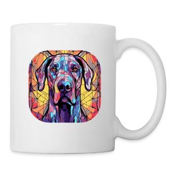 Bunte Deutsche Dogge Hunderasse Aquarellglas Pai - Tasse - Weiß - Rechts