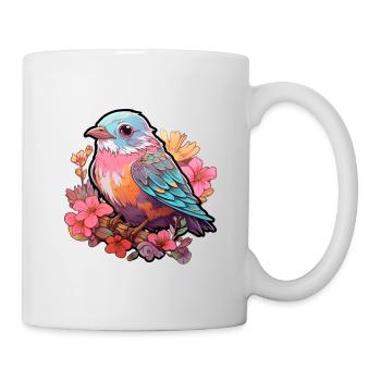 Fleurs d’oiseaux - Mug blanc - blanc - Droite