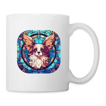 Peinture sur verre colorée Papillon Dog Breed Aquarelle - Mug blanc - blanc - Droite