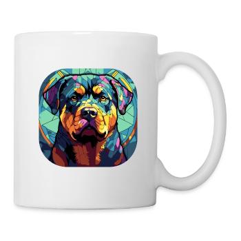 Bunte Rottweiler-Hunderasse Aquarellglas Pai - Tasse - Weiß - Rechts