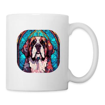 Bunte Bernhardiner-Hunderasse Aquarellglas Pai - Tasse - Weiß - Rechts