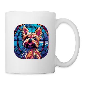 Bunte Yorkie-Hunderasse Aquarellmalerei - Tasse - Weiß - Rechts