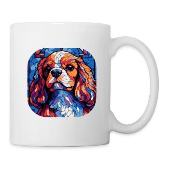 Colorful King Charles Cavalier Dog Watercolor - Mug - white - Right