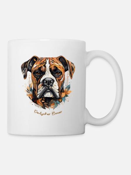 Deutscher Boxer - Tasse - Weiß
