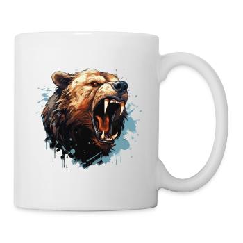 Bear Grizzly Bear Roars Bear Head Nature Wilderness Forest - Mug - white - Right