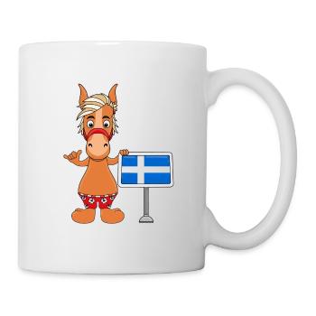 PFERD - PONY - SHETLANDINSELN - SHETLAND - SHETTY - Tasse - Weiß - Rechts