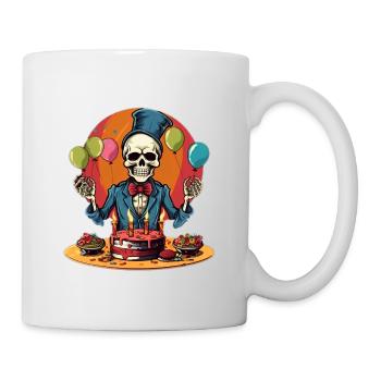 Skeleton fête son anniversaire ! - Mug blanc - blanc - Droite