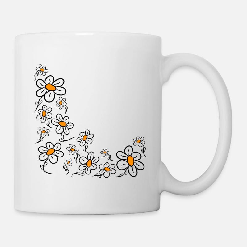 Gänseblümchen Margeriten Blumenranke Blume blumig - Tasse - Weiß