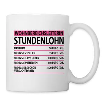 Wohnbereichsleiterin Wohnbereichsleitung Sprüche - Tasse - Weiß - Rechts