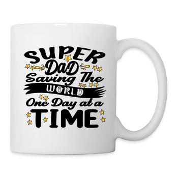 Super papa sauve le monde on day at a time - Mug blanc - blanc - Droite