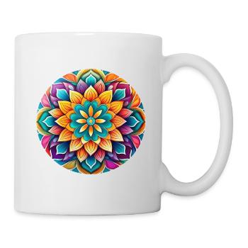 Flower Power Mandala - Tasse - Weiß - Rechts