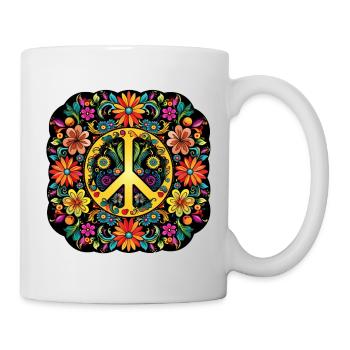 Flower Power Mandala - Tasse - Weiß - Rechts