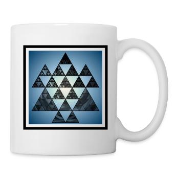 Blue quadrilateral with Sierpinski triangles - Mug - white - Right