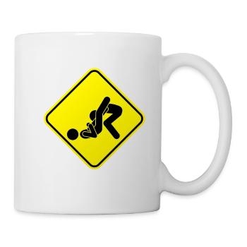 Warning Jui Jitsu - Mug - white - Right