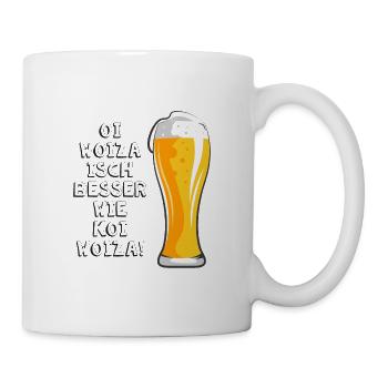 Woiza Weizen Spruch Schwabe Sprüche Schwäbisch - Tasse - Weiß - Rechts