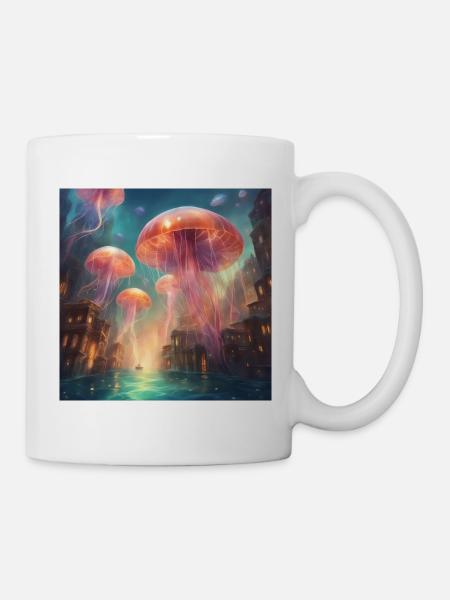 Glowing jellyfish - Mug - white