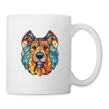Berger Afghan Chien Aquarelle Peinture Colorée - Mug blanc - blanc - Droite