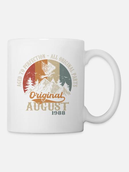 August 1988 Vintage Retro Geburtstag Geschenk 1988 - Tasse - Weiß
